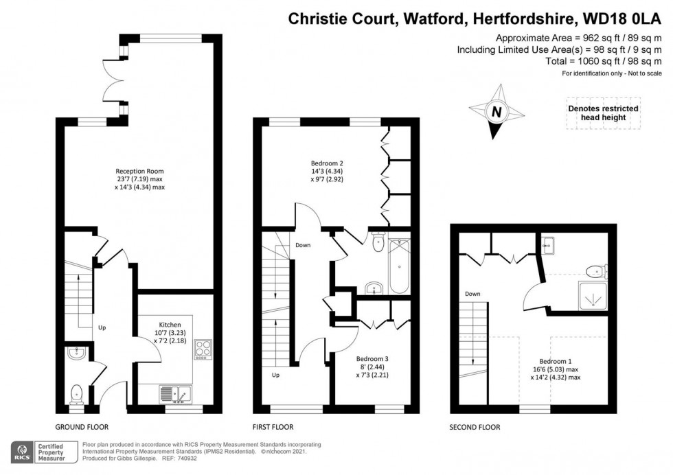 Floorplan for Christie Court, Watford
