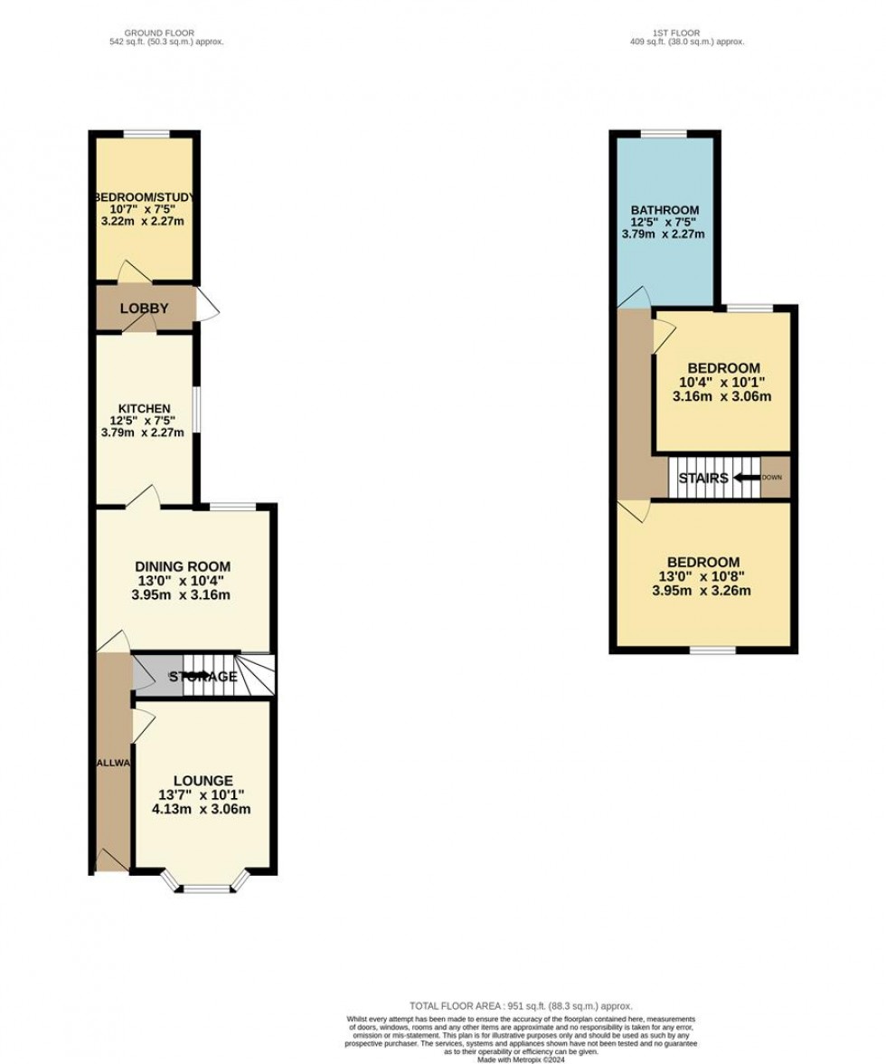 Floorplan for CASSIOBRIDGE ROAD, Watford