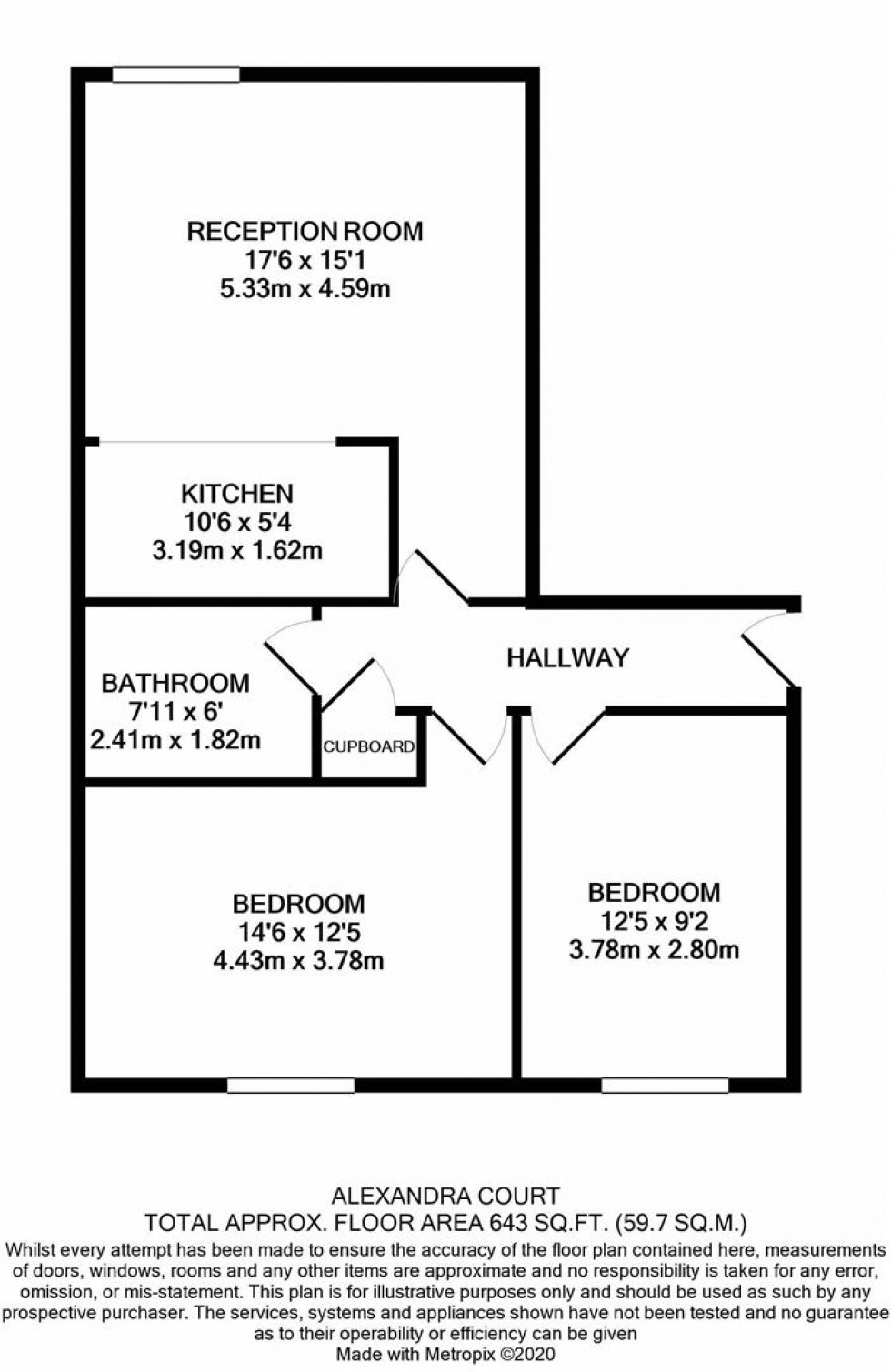 Floorplan for Alexandra Court, Keele Close, Watford
