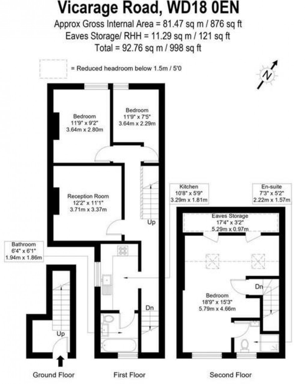 Floorplan for Vicarage Road, Watford