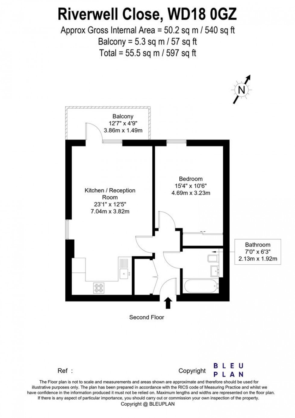 Floorplan for RIVERWELL CLOSE, Watford